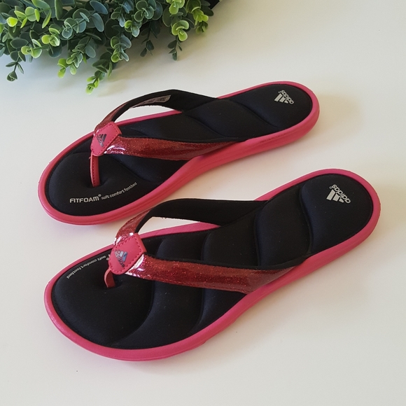 adidas fit foam flip flops